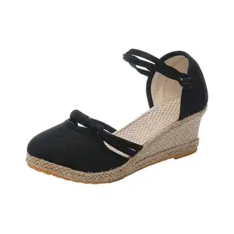 Walmart Womens Wedge Sandals Closed Toe Wedges Shoes Platform Slingback Mid Low Heel Canvas Dress Sandals offer