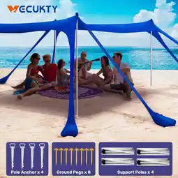 Walmart VECUKTY Lightweight 10' x 10' Beach Tent, Blue offer