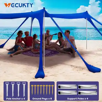 Walmart VECUKTY Lightweight 10' x 10' Beach Tent, Blue offer