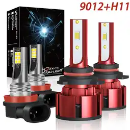 Walmart 9012 High/Low Beam+H11 Fog Light for 2013-2015 DODGE Dart LED Headlight Bulbs 6000K White 4Pcs offer