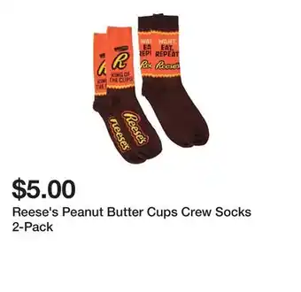 Five Below Reese's Peanut Butter Cups Crew Socks 2-Pack offer