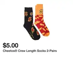 Five Below Cheetos Crew Length Socks 2-Pairs offer