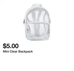 Five Below Mini Clear Backpack offer