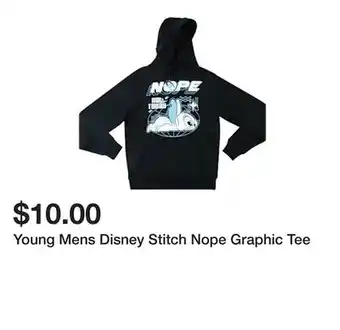 Five Below Young Mens Disney Stitch Nope Graphic Tee offer