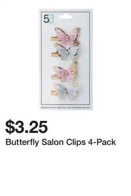 Five Below Butterfly Salon Clips 4-Pack offer