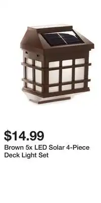 Big Lots Brown 5x LED Solar 4-Piece Deck Light Set offer