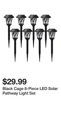 Big Lots Black Cage 8-Piece LED Solar Pathway Light Set offer