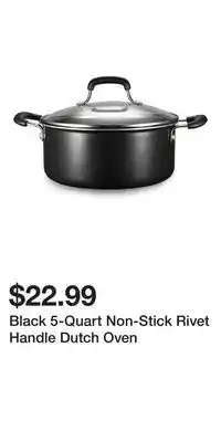 Big Lots Black 5-Quart Non-Stick Rivet Handle Dutch Oven offer