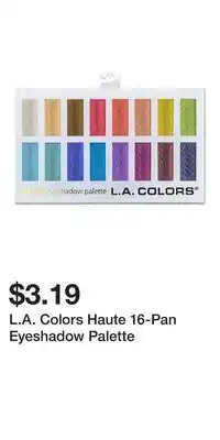 Big Lots L.A. Colors Haute 16-Pan Eyeshadow Palette offer