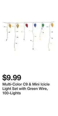 Big Lots Multi-Color C9 & Mini Icicle Light Set with Green Wire, 100-Lights offer