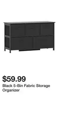 Big Lots Black 5-Bin Fabric Storage Organizer offer