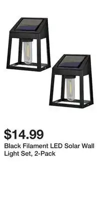 Big Lots Black Filament LED Solar Wall Light Set, 2-Pack offer