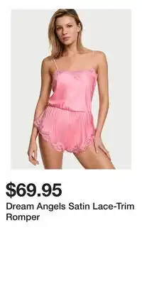 Victoria's Secret Dream Angels Satin Lace-Trim Romper offer