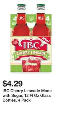 Big Lots IBC Cherry Limeade Made with Sugar, 12 Fl Oz Glass Bottles, 4 Pack offer