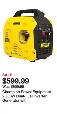 Cabela's Champion Power Equipment 2,500W Dual-Fuel Inverter Generator with CO Shield offer