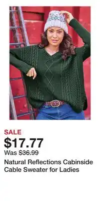 Cabela's Natural Reflections Cabinside Cable Sweater for Ladies offer