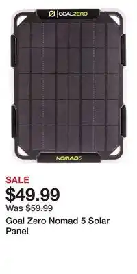 Cabela's Goal Zero Nomad 5 Solar Panel offer