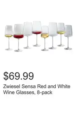 Costco Zwiesel Sensa Red and White Wine Glasses, 8-pack offer