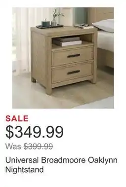 Costco Universal Broadmoore Oaklynn Nightstand offer