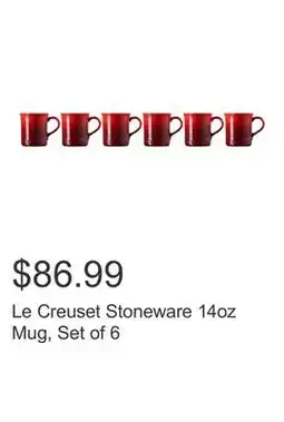 Costco Le Creuset Stoneware 14oz Mug, Set of 6 offer