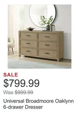 Costco Universal Broadmoore Oaklynn 6-drawer Dresser offer