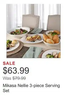 Costco Mikasa Nellie 3-piece Serving Set offer