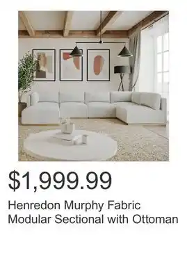 Costco Henredon Murphy Fabric Modular Sectional with Ottoman offer