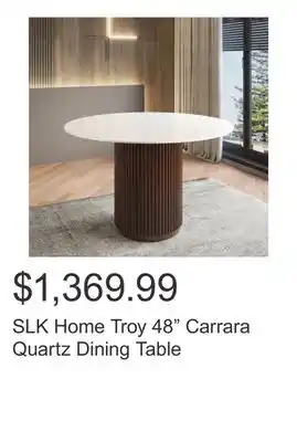 Costco SLK Home Troy 48 Carrara Quartz Dining Table offer