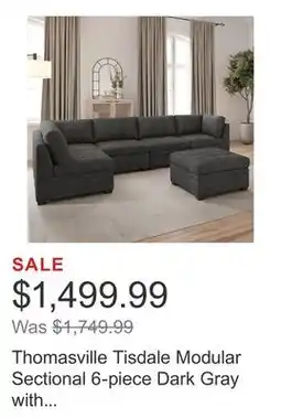 Costco Thomasville Tisdale Modular Sectional 6-piece Dark Gray with Storage Ottoman offer