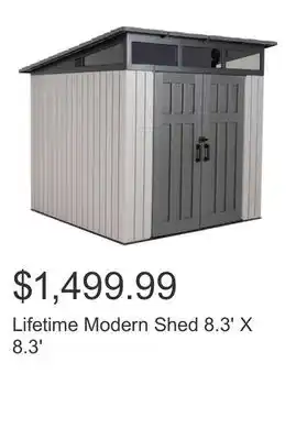 Costco Lifetime Modern Shed 8.3' X 8.3' offer