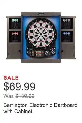 Costco Barrington Electronic Dartboard with Cabinet offer