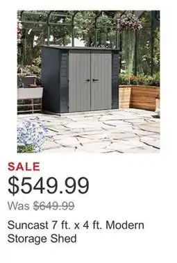 Costco Suncast 7 ft. x 4 ft. Modern Storage Shed offer