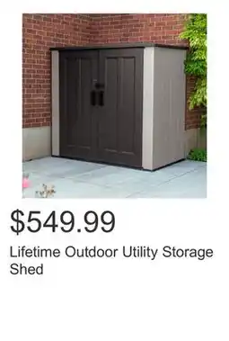 Costco Lifetime Outdoor Utility Storage Shed offer