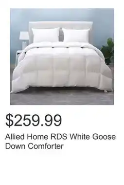 Costco Allied Home RDS White Goose Down Comforter offer