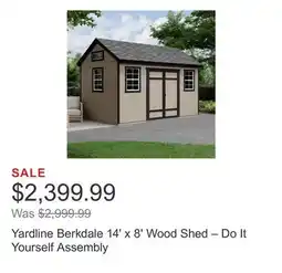 Costco Yardline Berkdale 14' x 8' Wood Shed – Do It Yourself Assembly offer