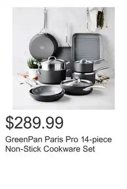 Costco GreenPan Paris Pro 14-piece Non-Stick Cookware Set offer