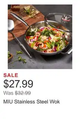 Costco MIU Stainless Steel Wok offer