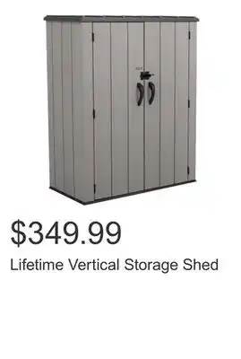 Costco Lifetime Vertical Storage Shed offer