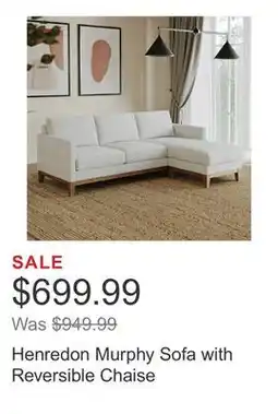 Costco Henredon Murphy Sofa with Reversible Chaise offer