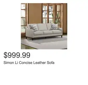 Costco Simon Li Concise Leather Sofa offer