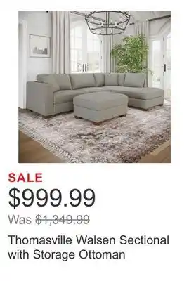 Costco Thomasville Walsen Sectional with Storage Ottoman offer