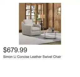 Costco Simon Li Concise Leather Swivel Chair offer