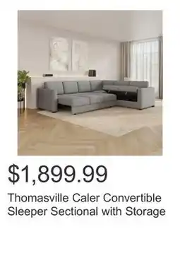 Costco Thomasville Caler Convertible Sleeper Sectional with Storage offer