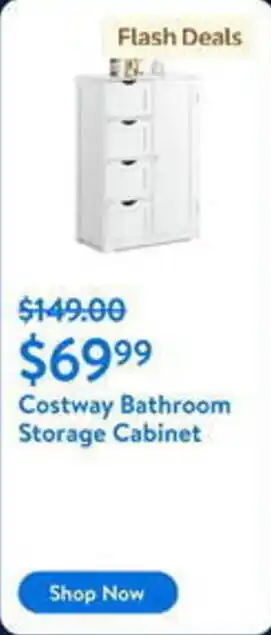 Walmart Costway Bathroom Storage Cabinet offer