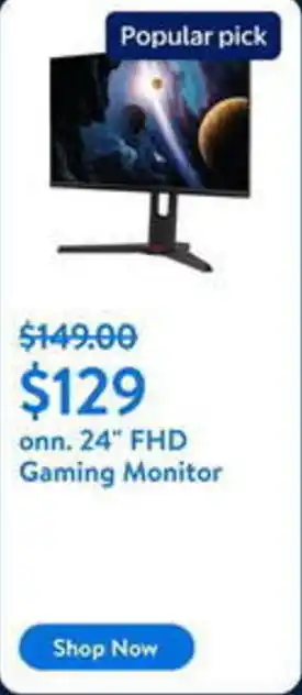 Walmart onn. 24" FHD Gaming Monitor offer