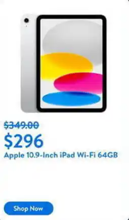 Walmart Apple 10.9-Inch iPad Wi-Fi 64GB offer