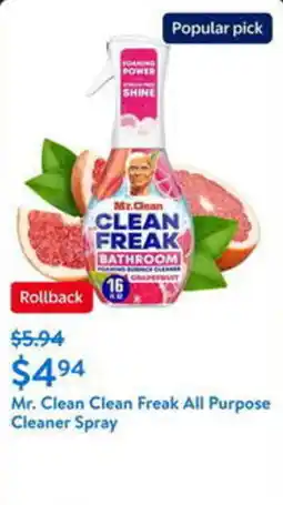 Walmart Mr. Clean Clean Freak All Purpose Cleaner Spray offer