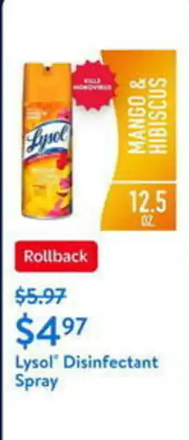 Walmart Lysol Disinfectant Spray offer