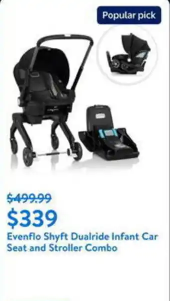 Walmart Evenflo Shyft Dualride Infant Car Seat and Stroller Combo offer