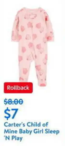 Walmart Carter's Child of Mine Baby Girl Sleep 'N Play offer